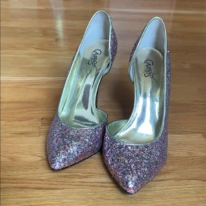 Carlos multi color glitter pumps